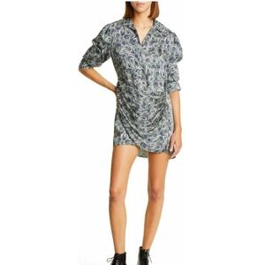 NWT. CINQ Á SEPT Janine Faux Wrap Ruched Dress Size 6